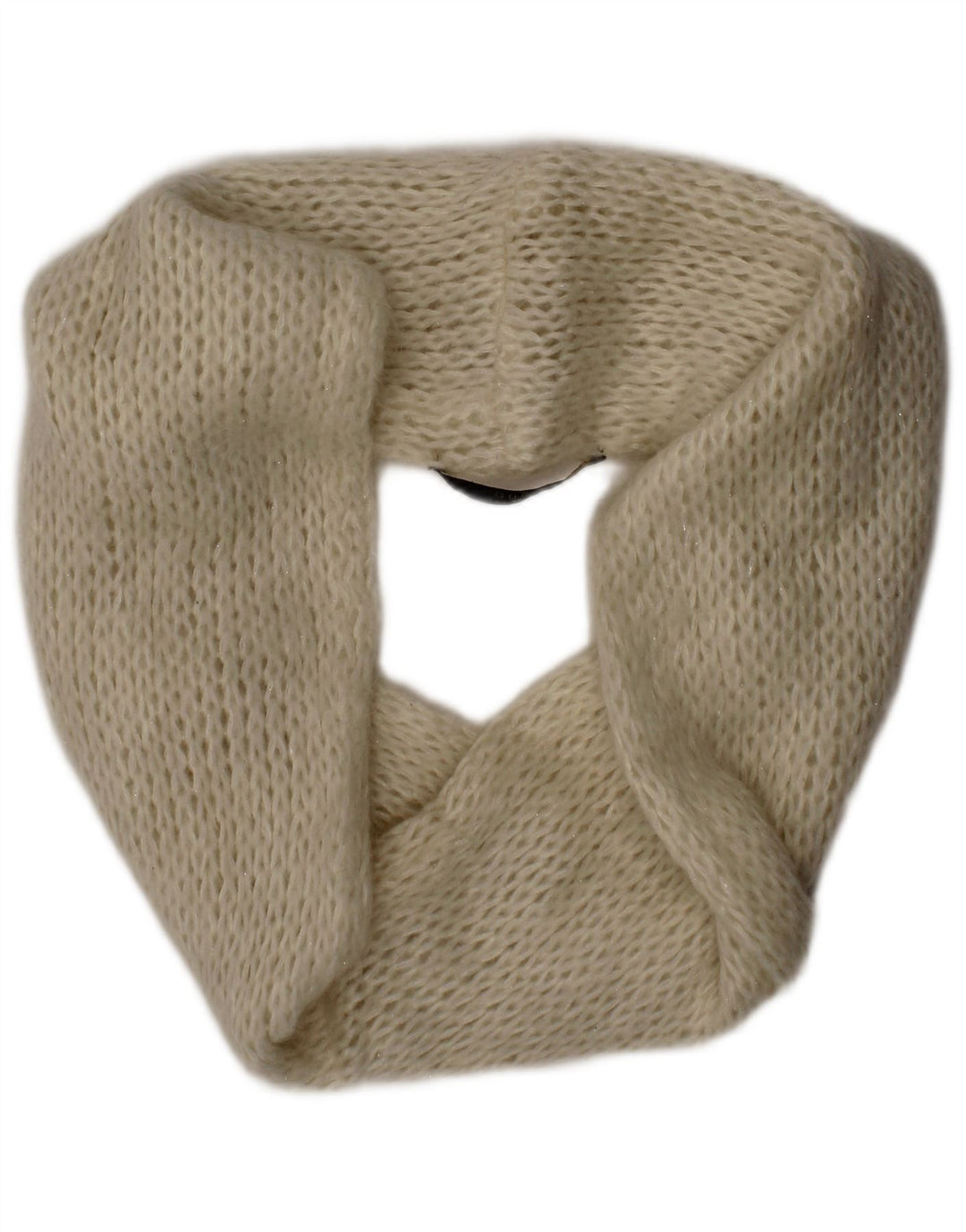 GUESS Womens Knit Cowl Scarf One Size White Classic