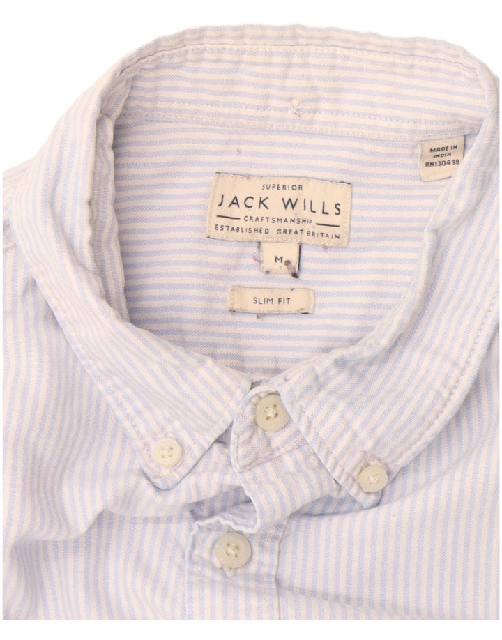 Мужская рубашка приталенного кроя Jack Wills, хлопковая синяя полоска среднего размера