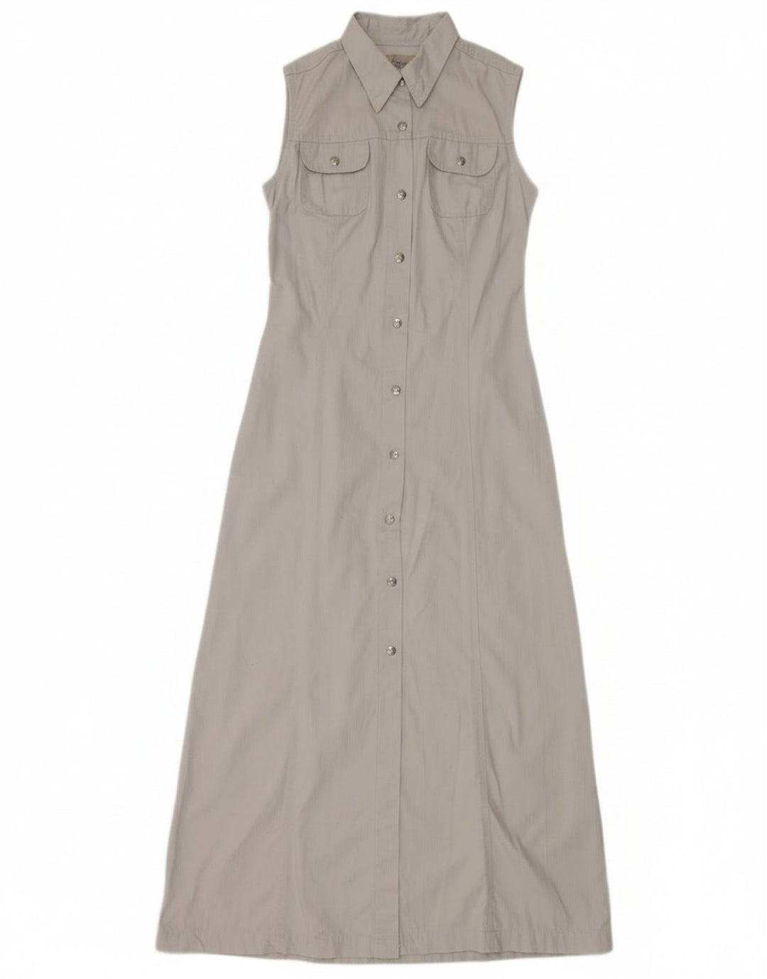 Женское платье-рубашка без рукавов Nexos, Великобритания 12, хлопковый средний серый цвет
