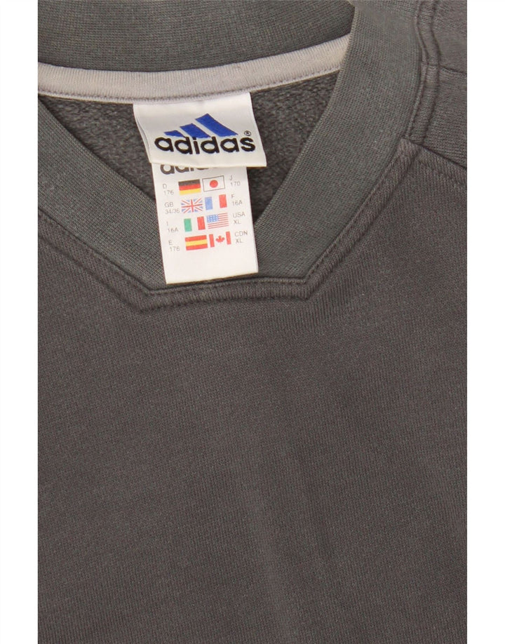 Свитшот Adidas для мальчиков 15-16 лет, хлопок в серую полоску
