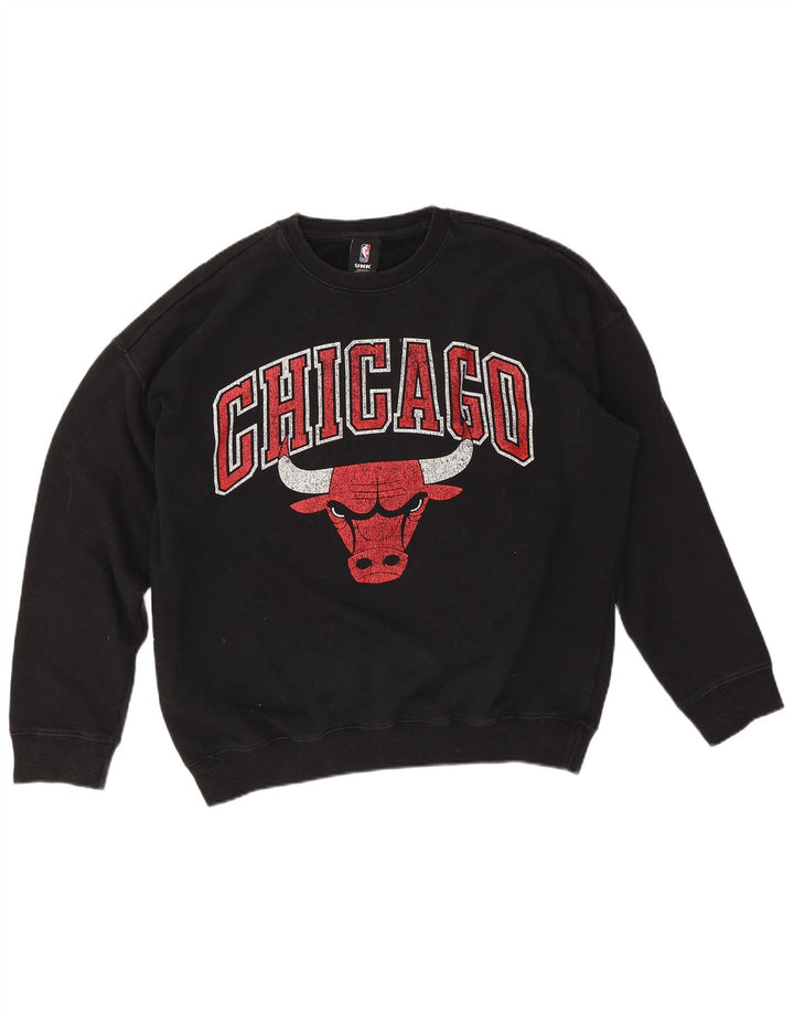 Мужской джемпер большого размера с графикой NBA Chicago Bulls, маленький черный