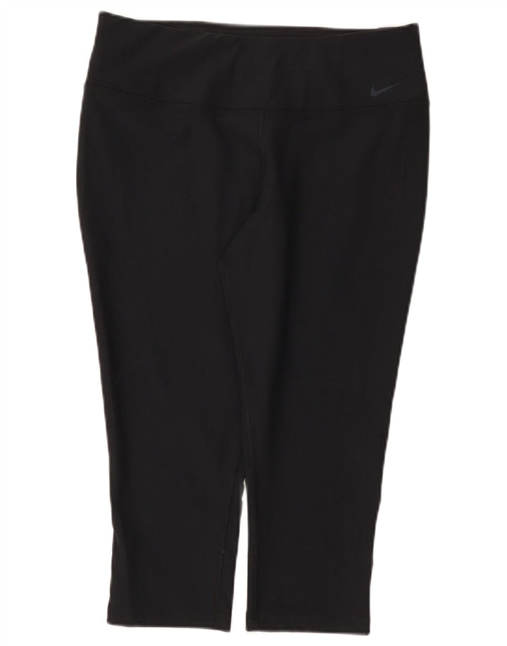 Женские леггинсы-капри Nike Dri Fit UK 14, большой черный полиэстер