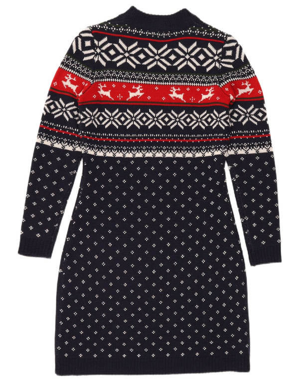 Женское платье-джемпер MANGUUN UK 12, средний темно-синий, акрил Fair Isle