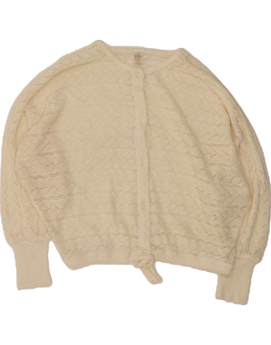 CHIC Womens Oversized Cardigan Sweater EU 38 Medium Beige Vintage Chic and Second-Hand Chic from Messina Hembry 