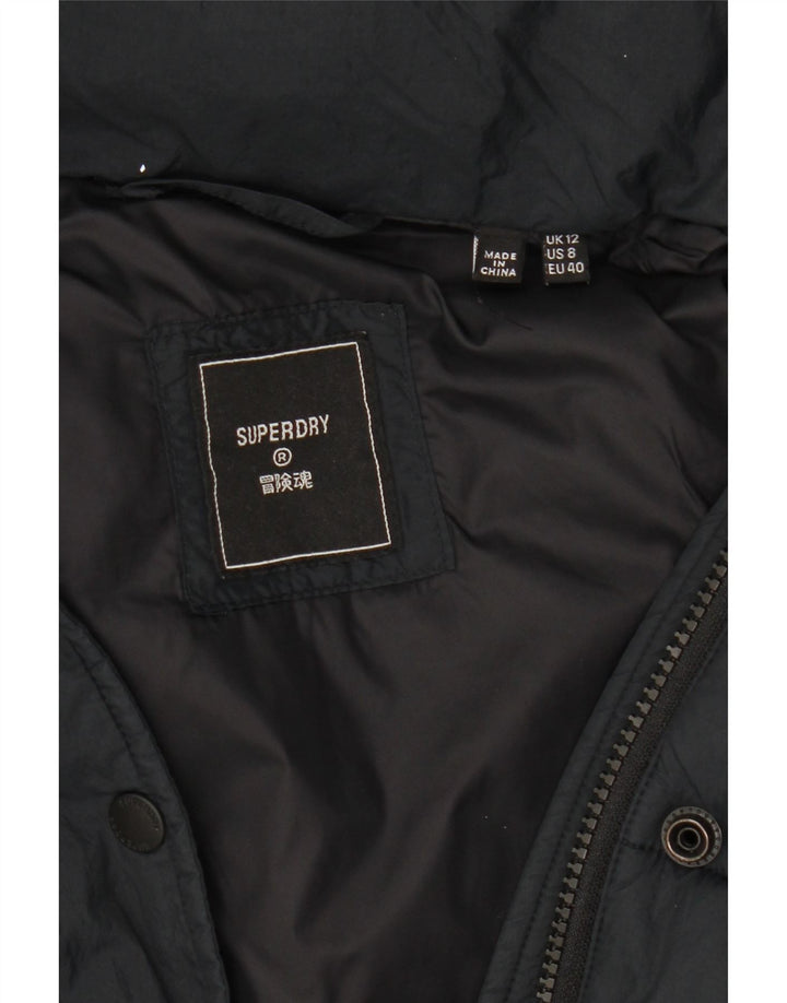 Женская утепленная куртка с капюшоном Superdry UK 12, средний черный