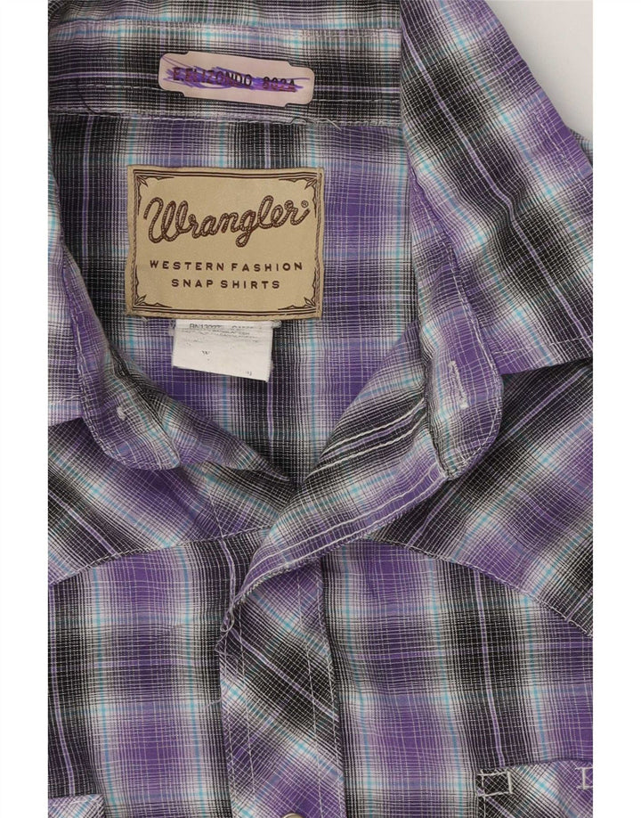 Мужская рубашка с коротким рукавом Wrangler, фиолетовая клетка среднего размера