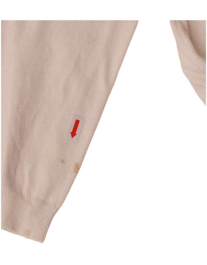 Guess Женский джемпер с вырезом «лодочка» с рисунком, Великобритания 10, маленький белый