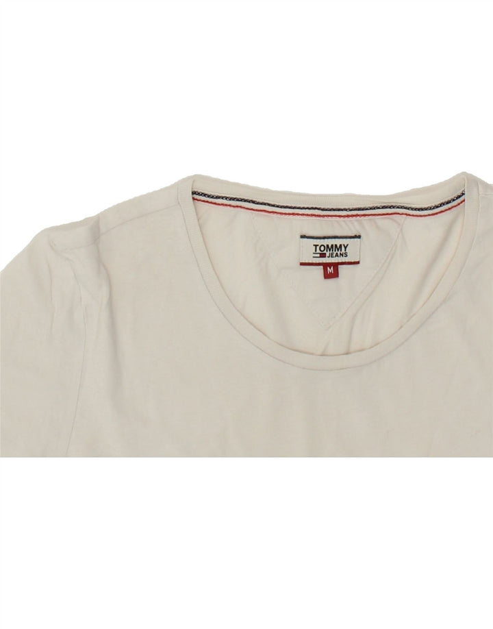TOMMY HILFIGER Womens T-Shirt Top UK 14 Medium White Cotton Vintage Tommy Hilfiger and Second-Hand Tommy Hilfiger from Messina Hembry 