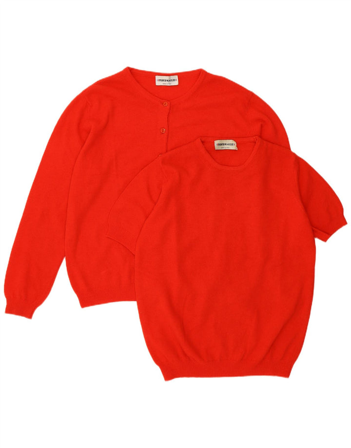 Женский комплект из 2 предметов Enara Maglie UK 14, средний красный, шерсть