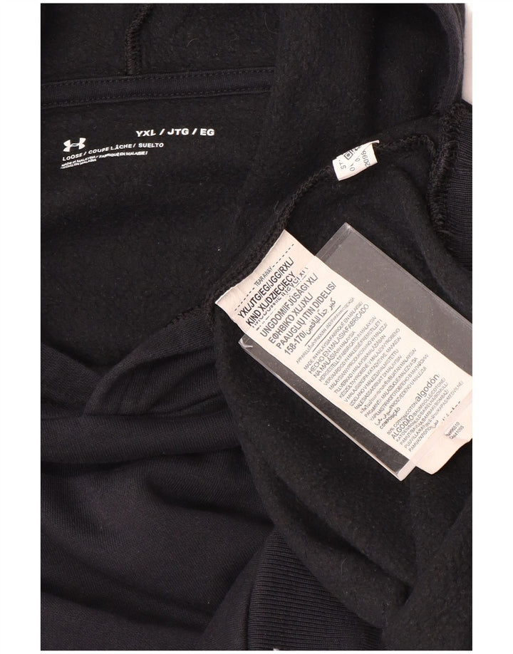 Джемпер с капюшоном UNDER ARMOR для мальчиков 13-14 лет, размер XL, черный хлопок