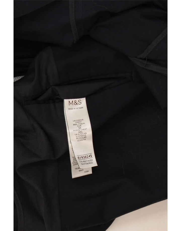 Мужской пиджак Marks & Spencer на 2 пуговицах, Великобритания 44 XL, темно-синий, хлопок