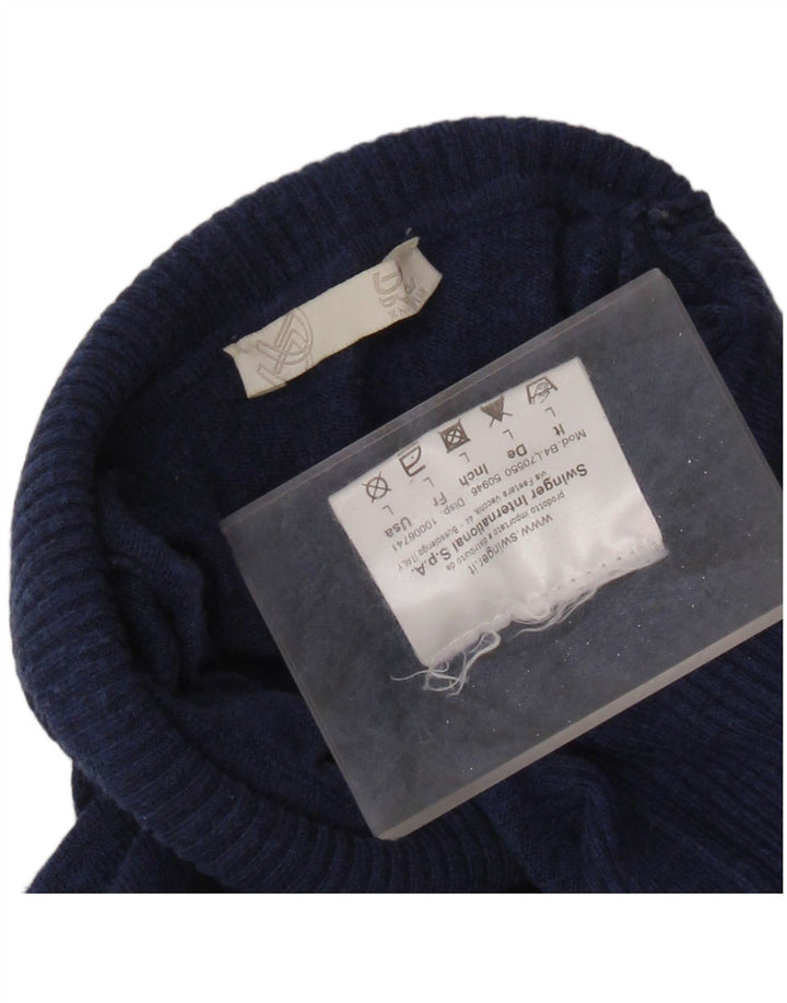 Женский свитер BYBLOS с высоким воротником UK 14, большой темно-синий акрил