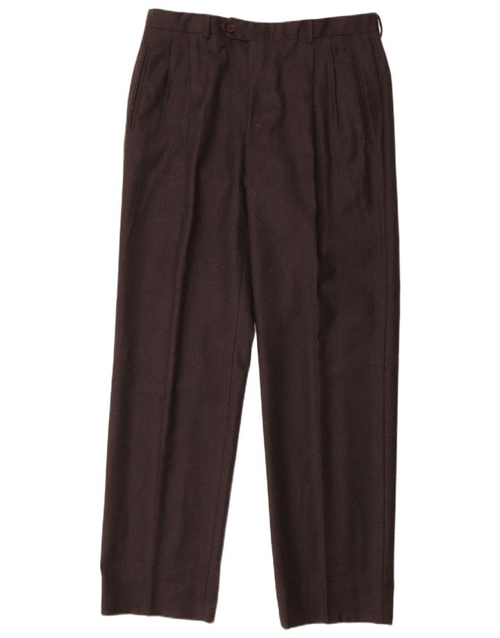 Мужские костюмные брюки MARCO PLANESIO IT 52 XL W34 L33 черные шерстяные