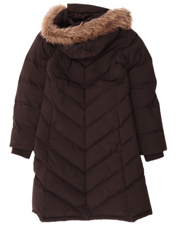 Женское стеганое пальто с капюшоном Polo Ralph Lauren UK 12, средний черный нейлон