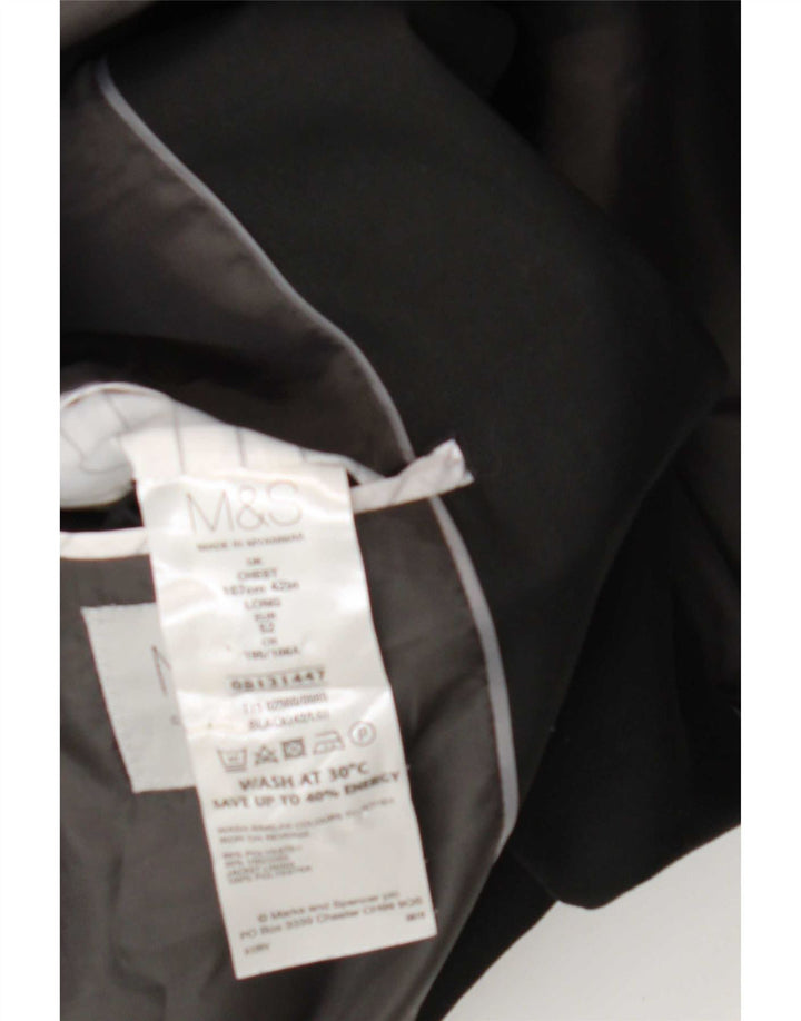Мужской длинный пиджак на двух пуговицах Marks & Spencer UK 42, большой черный