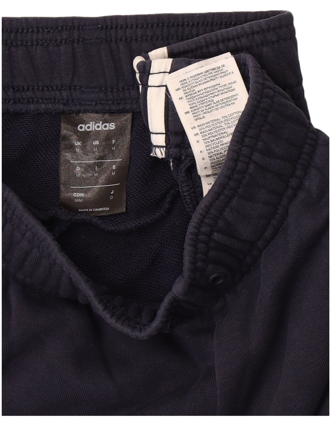 Мужские спортивные брюки Adidas среднего размера, темно-синие, хлопок