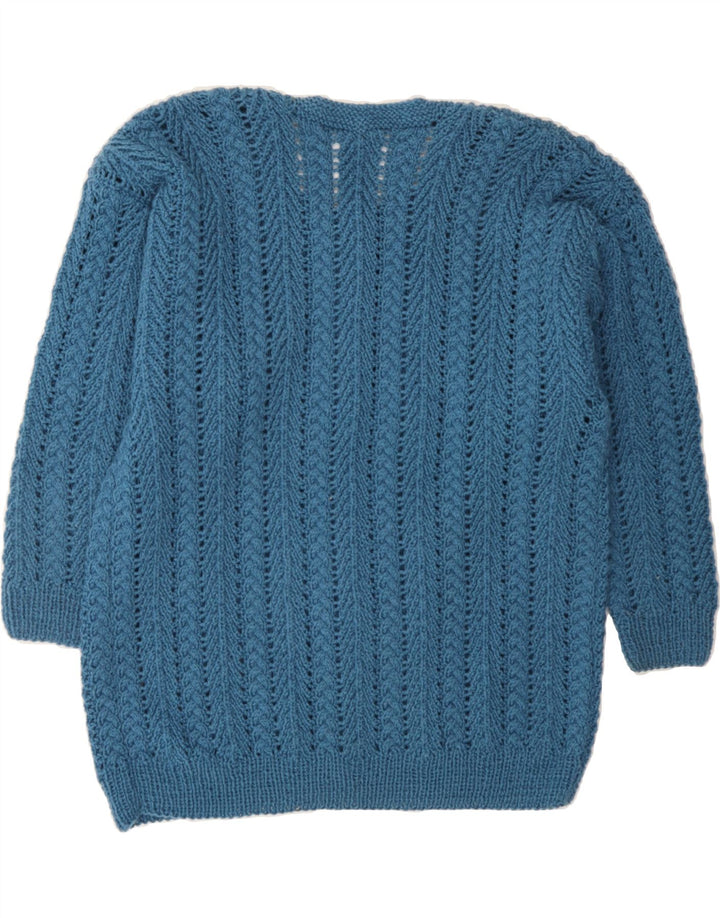 VINTAGE Womens Cardigan Sweater UK 14 Large Blue Vintage Vintage and Second-Hand Vintage from Messina Hembry 