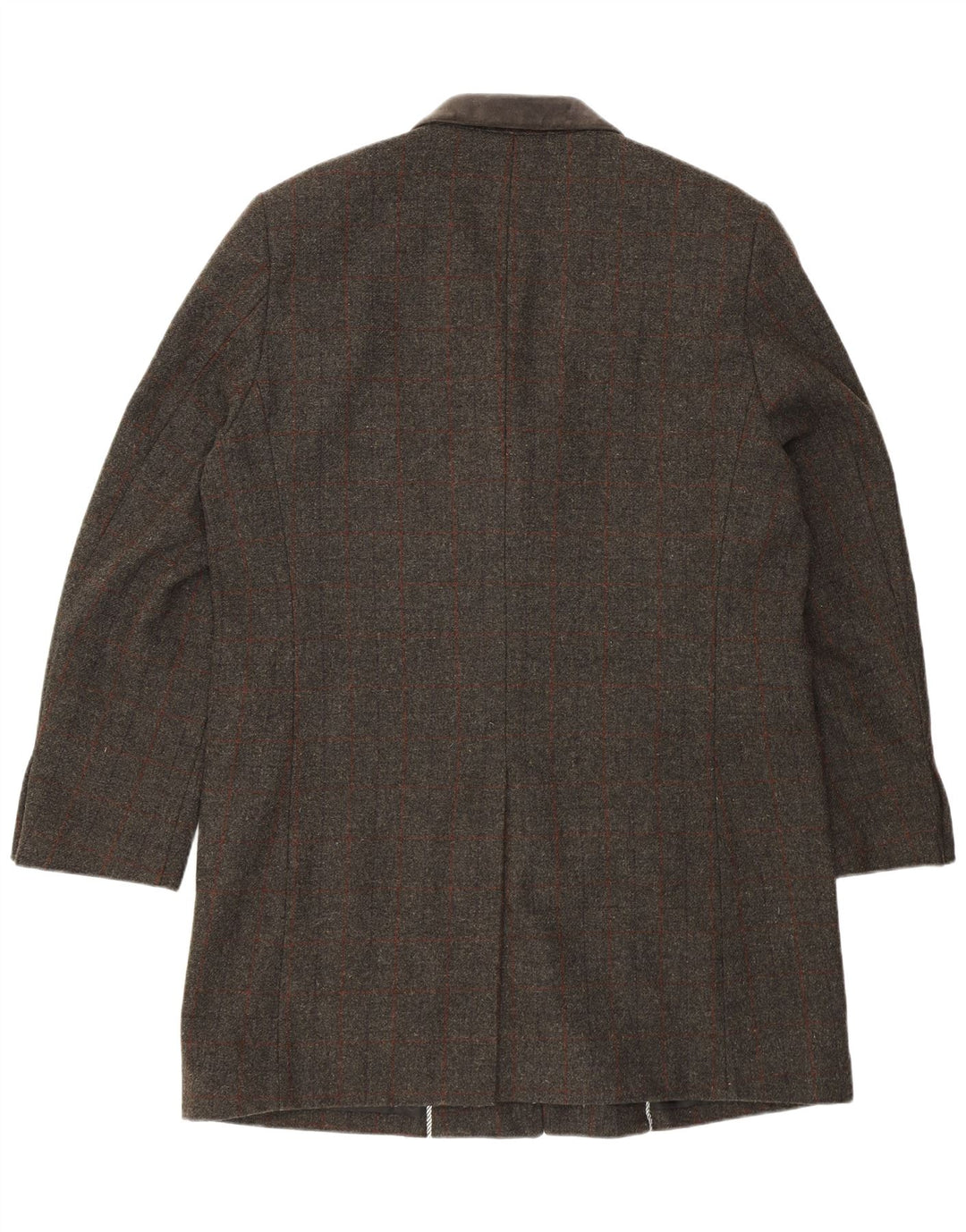 ВИНТАЖНЫЙ мужской удлиненный пиджак с 3 пуговицами стандартного размера, Великобритания 46, 3XL, серый в клетку