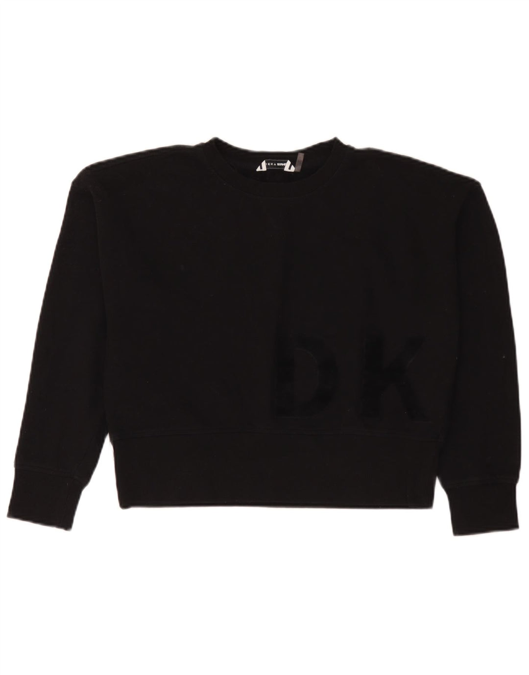 Женский укороченный свитшот с рисунком оверсайз Dkny, Великобритания, 10, маленький черный