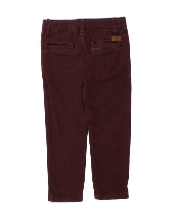 TIMBERLAND Boys Straight Chino Trousers 4-5 Years W21 L16 Burgundy Cotton