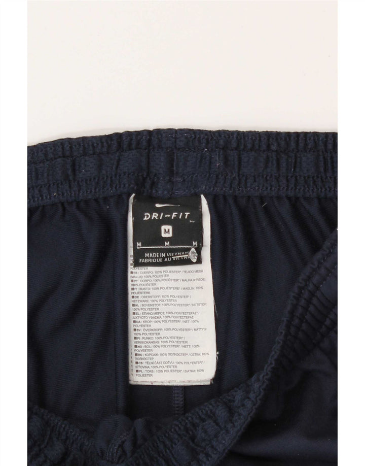 Мужские спортивные брюки Nike Dri Fit среднего размера, темно-синие, полиэстер с цветными блоками