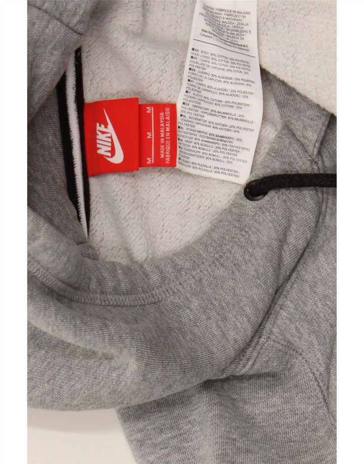 Мужской джемпер с капюшоном с графическим рисунком Nike, хлопковый джемпер среднего серого цвета с крапинками