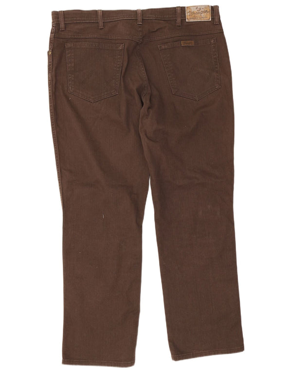 Мужские прямые джинсы Wrangler стандартного кроя W40 L30, коричневые, хлопок
