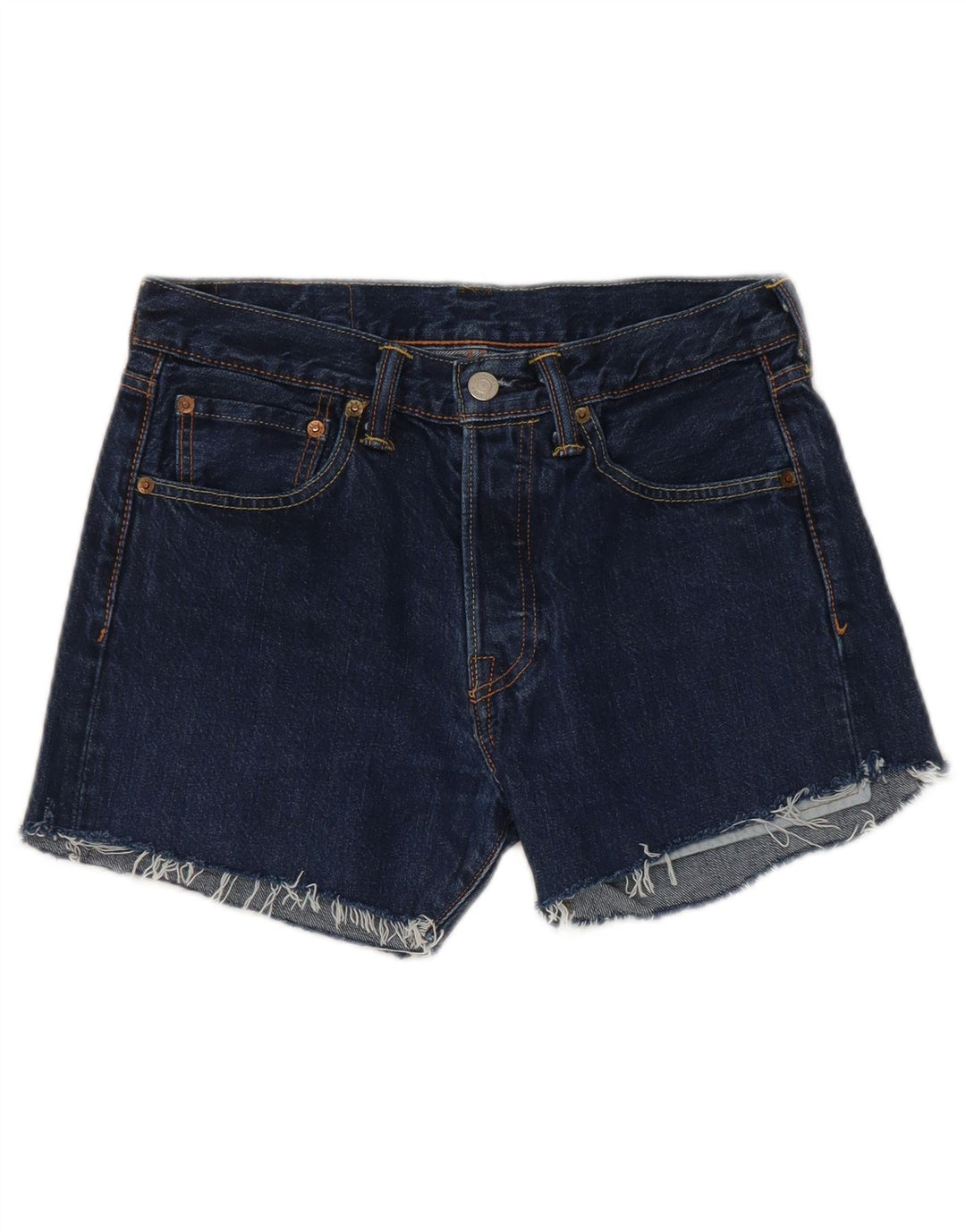 Женские джинсовые шорты Levi's 501 W28 среднего размера, темно-синие, хлопок