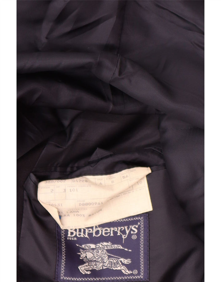 Burberrys Мужской двубортный пиджак IT 56 XL Темно-синий шерстяной пиджак