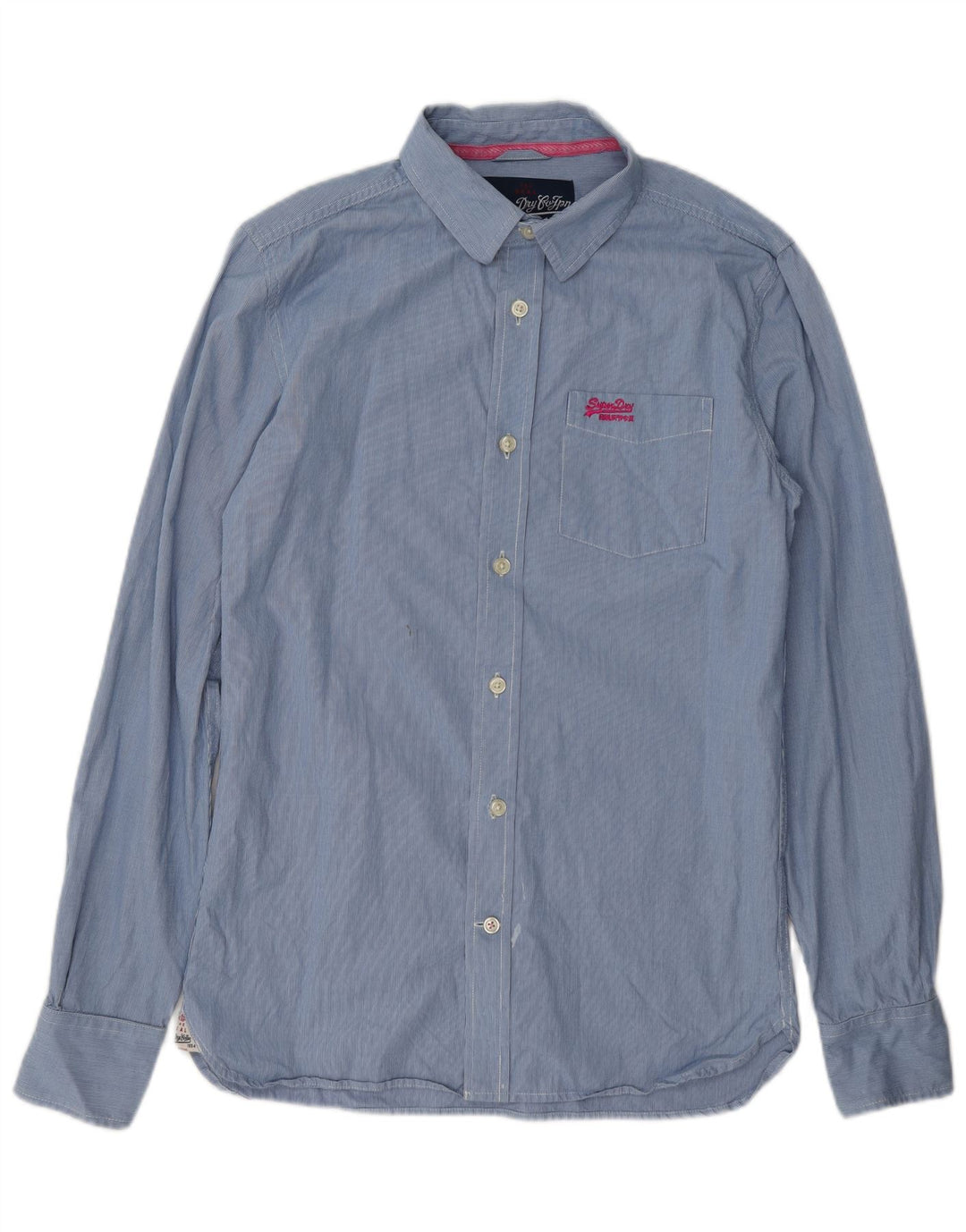 Мужская рубашка Superdry, хлопковая синяя клетка среднего размера