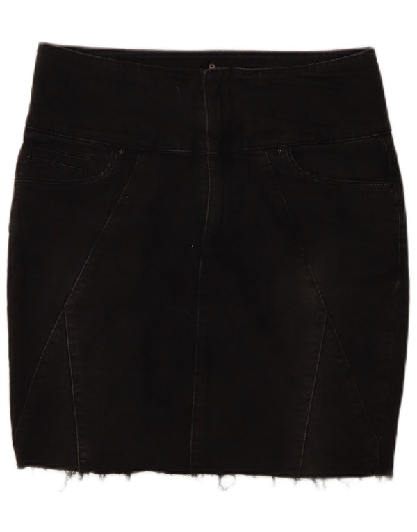 Женская мини-юбка джинсовая Zara EU 40 Medium W30, черный хлопок