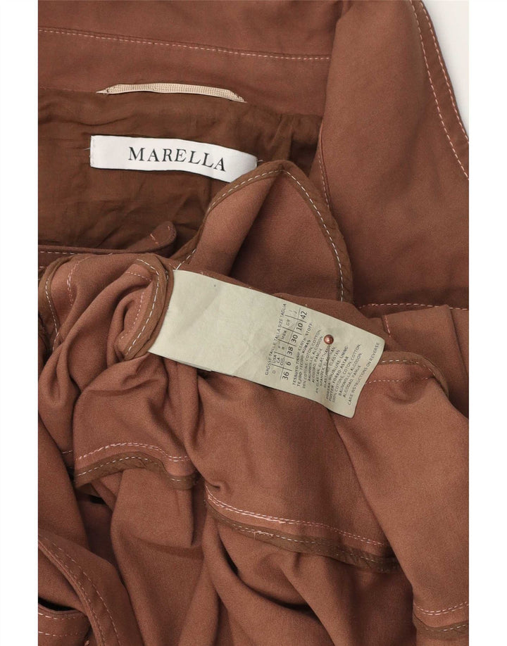Женский тренч Marella UK 10, маленький коричневый хлопок