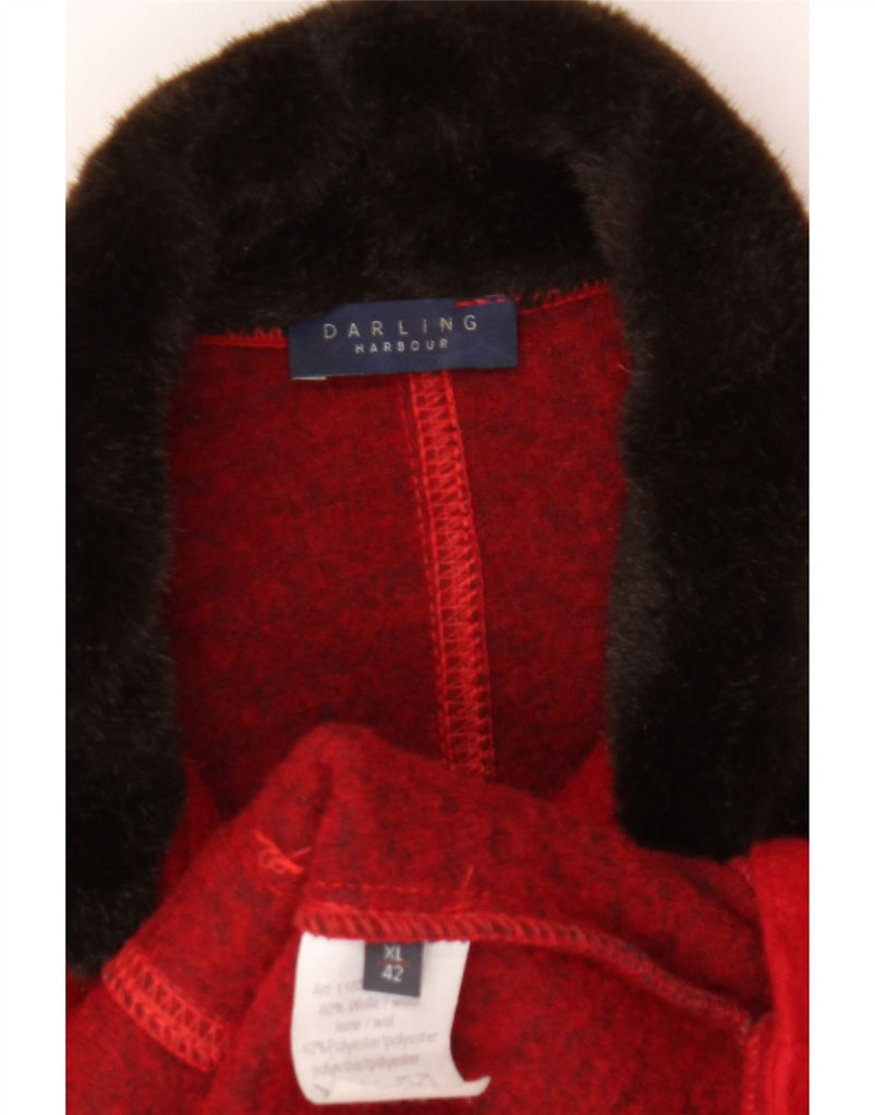 DARLING Womens 3 Button Blazer Jacket UK 18 XL Red Wool Vintage Darling and Second-Hand Darling from Messina Hembry 