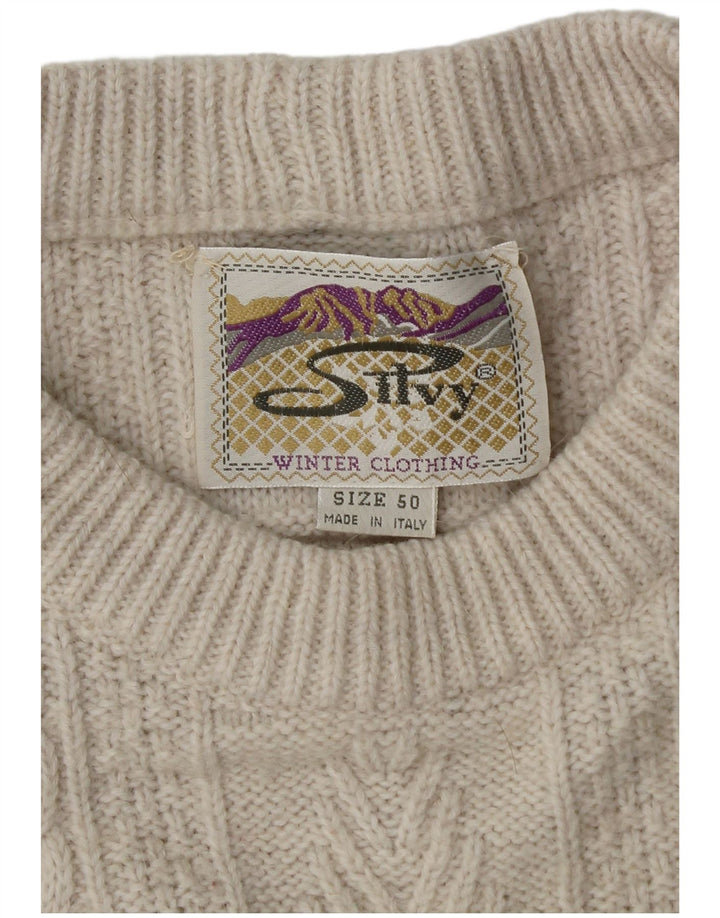Мужской джемпер с круглым вырезом Silvy IT 50 Medium Off White Fair Isle