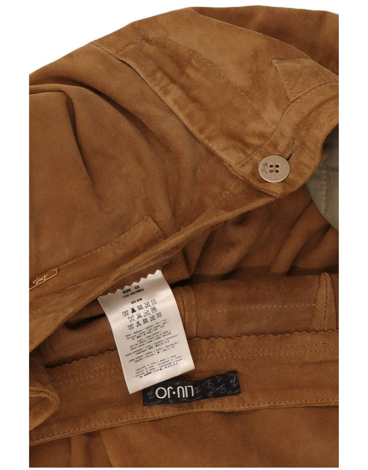 LIU JO Женские замшевые зауженные укороченные брюки IT 42 Medium W30 L19 Коричневые