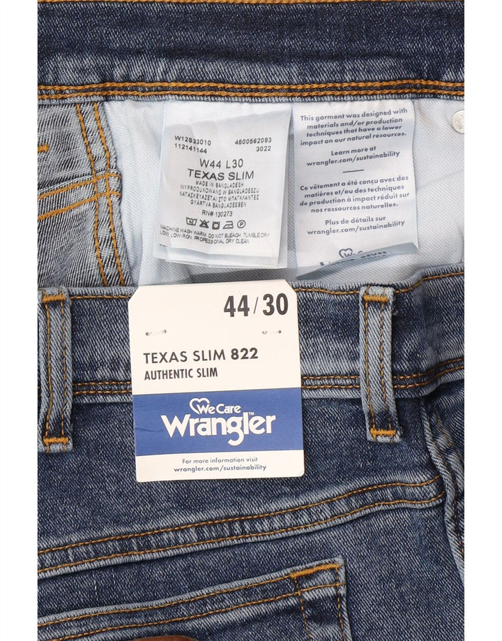 Мужские джинсы WRANGLER Texas Slim W44 L30, синий хлопок