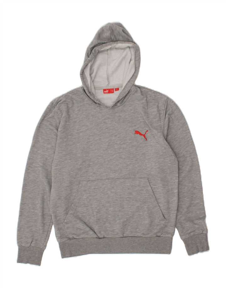 PUMA Mens Graphic Hoodie Jumper Small Grey Cotton Vintage Puma and Second-Hand Puma from Messina Hembry 