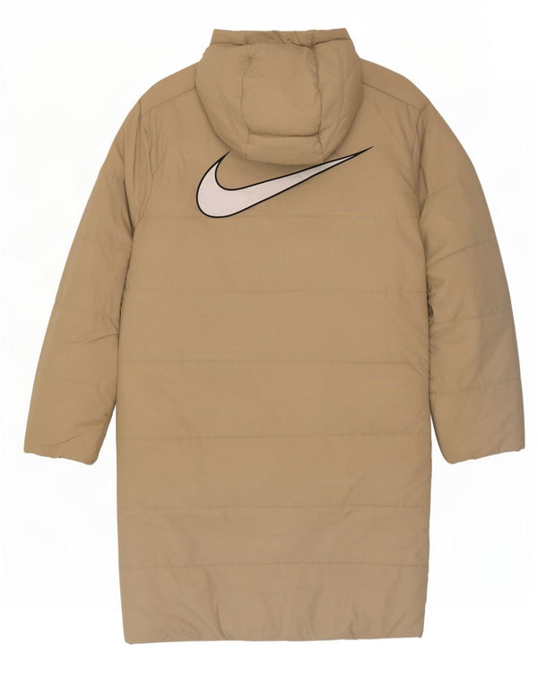 Женское длинное пуховое пальто с капюшоном и графикой Nike UK 6 XS, бежевое