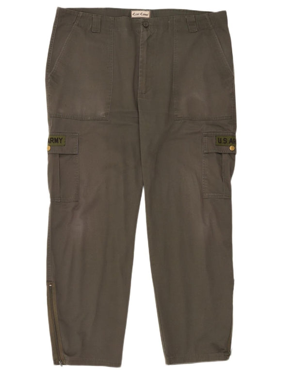 VINTAGE Mens Straight Cargo Trousers W44 L32 Khaki