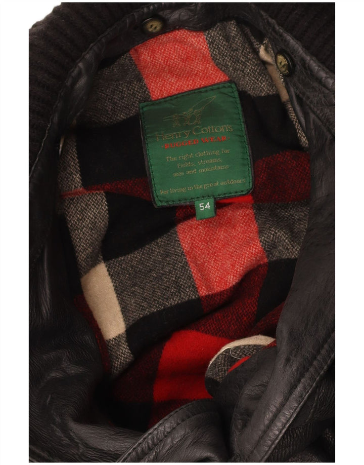 HENRY COTTONS Мужское кожаное пальто IT 54 2XL Черный