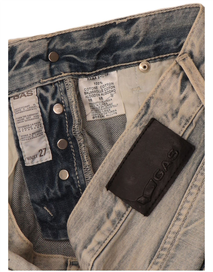 Женские джинсовые шорты Gas W27, маленькие синие, хлопок
