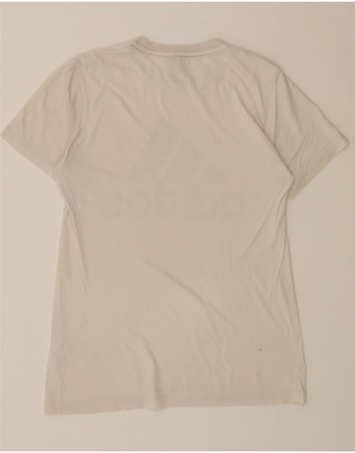 ADIDAS Mens Graphic T-Shirt Top Small White Cotton Vintage Adidas and Second-Hand Adidas from Messina Hembry 
