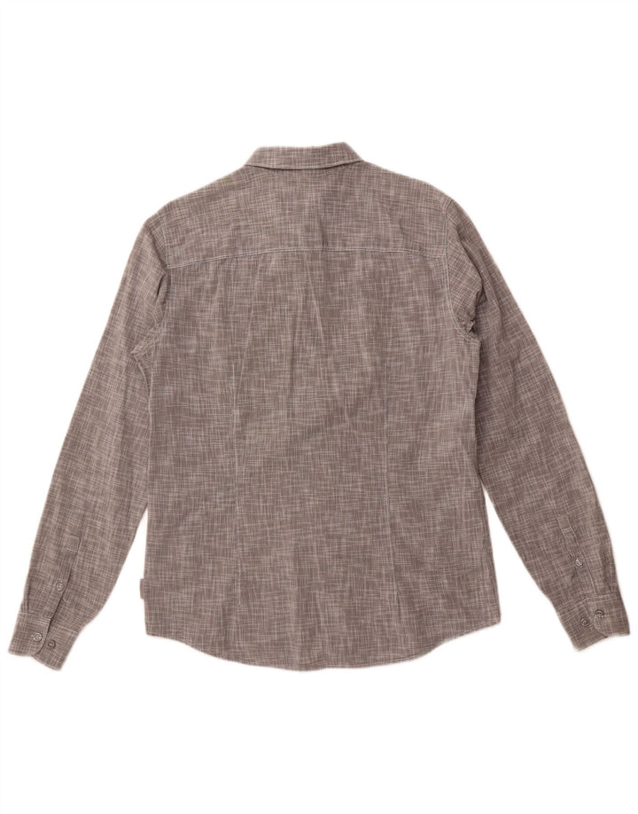 Calvin Klein Jeans Мужская рубашка приталенного кроя из хлопка среднего серого цвета с крапинками