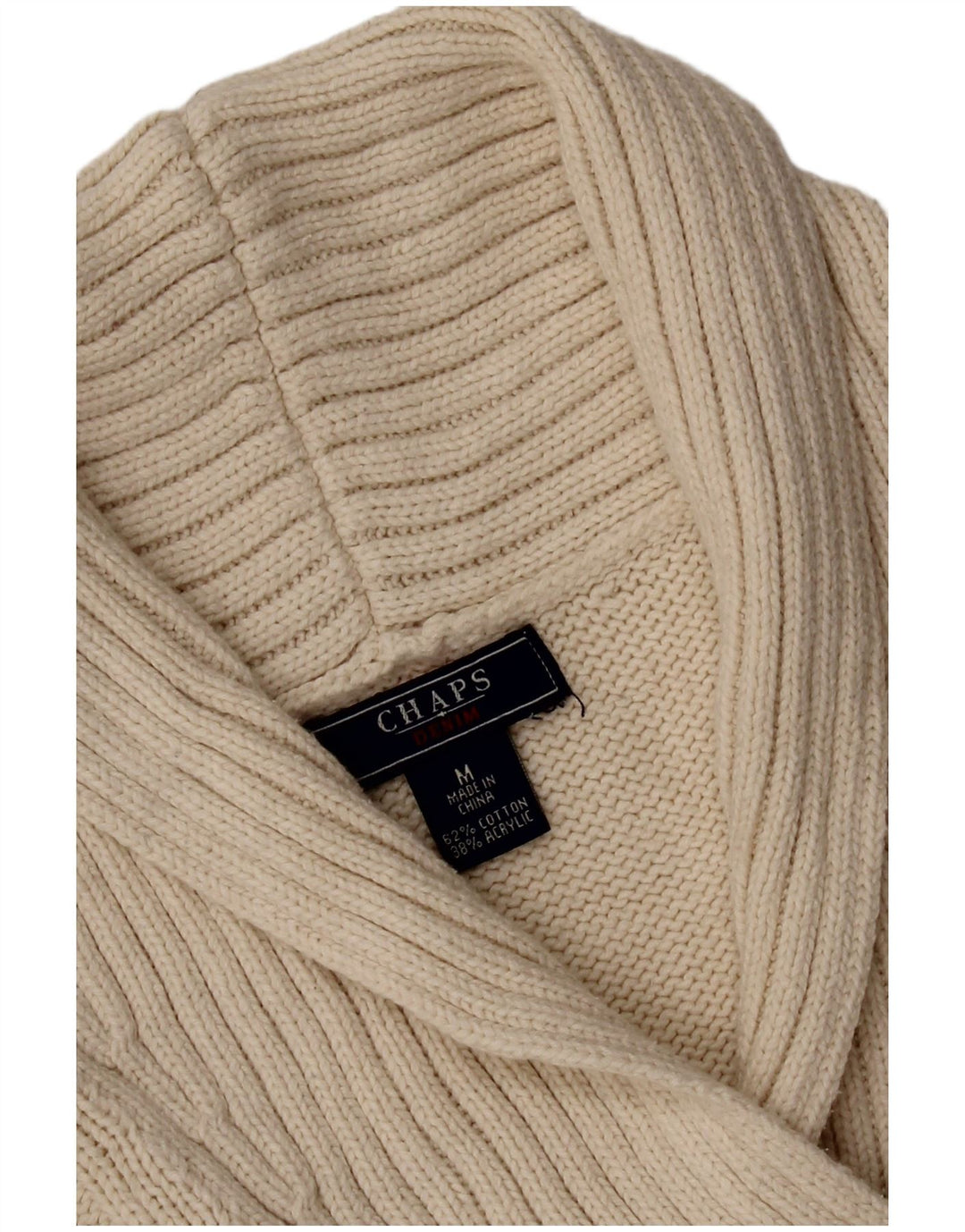 Женский джемпер с отложным воротником Chaps, Великобритания 14, средний цвет, белый хлопок