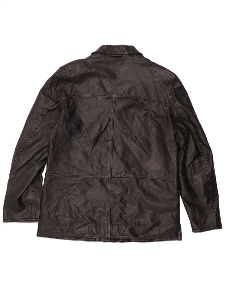 Мужская кожаная куртка VINTAGE UK 42 XL черная кожа