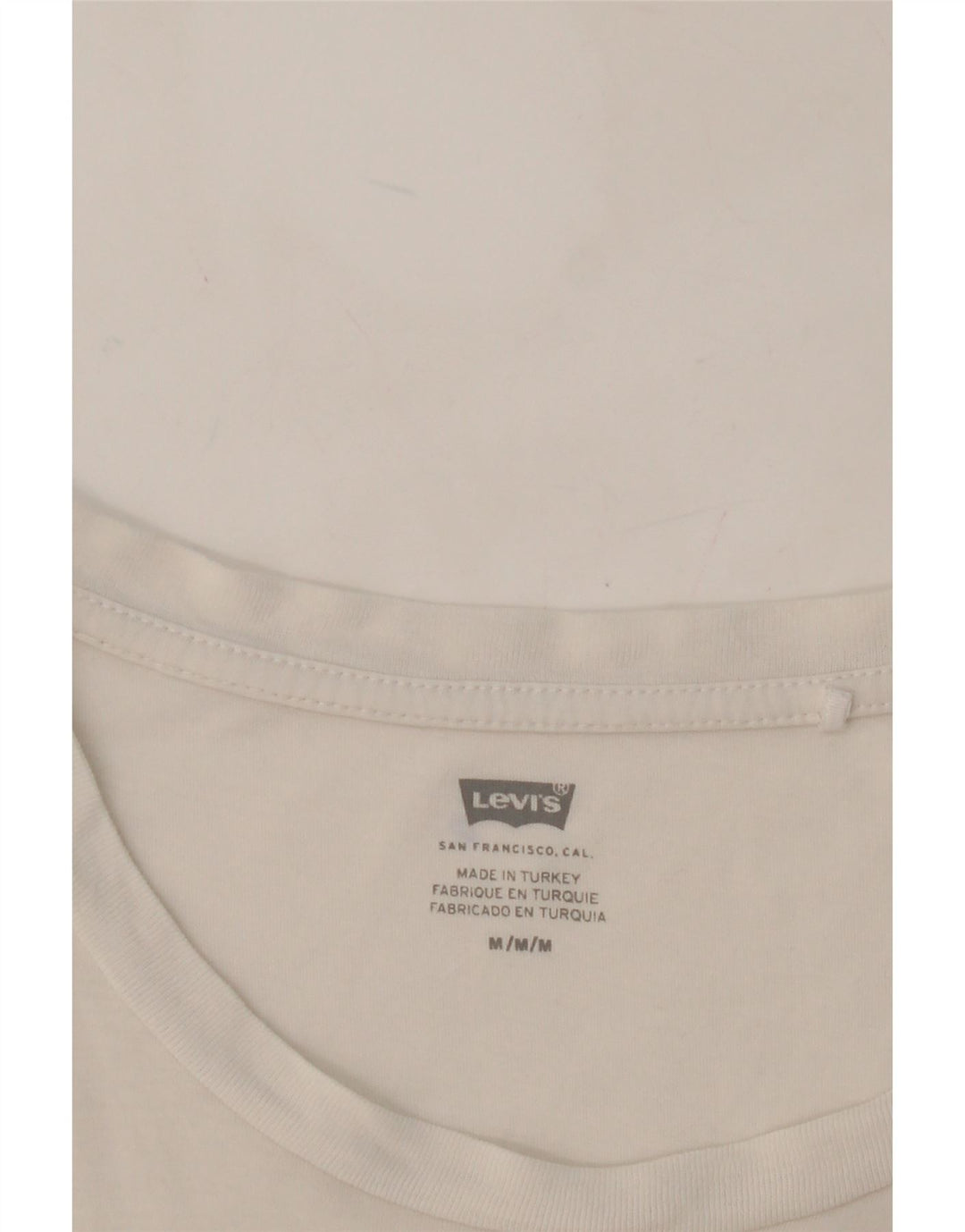 LEVI'S Womens Graphic T-Shirt Top UK 12 Medium White Cotton Vintage Levi's and Second-Hand Levi's from Messina Hembry 