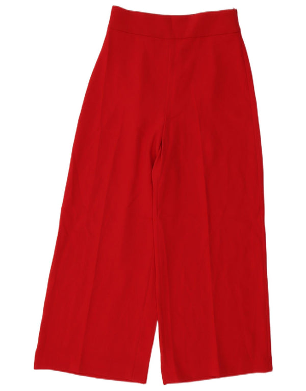 Zara Женские повседневные брюки с высокой талией и широкими штанинами XS W24 L25 красные