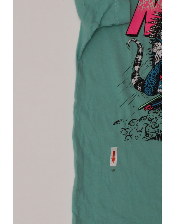 Футболка с рисунком Nike для мальчиков, 8–9 лет, маленькая, бирюзовый, хлопковый