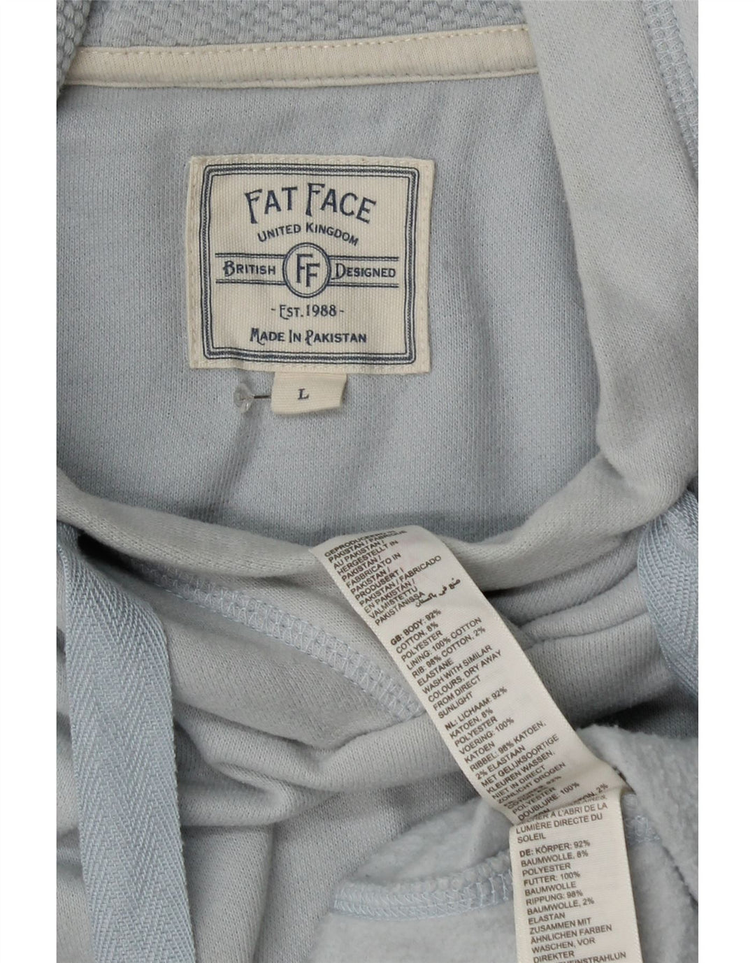 Мужской джемпер с капюшоном Fat Face, большой синий хлопок
