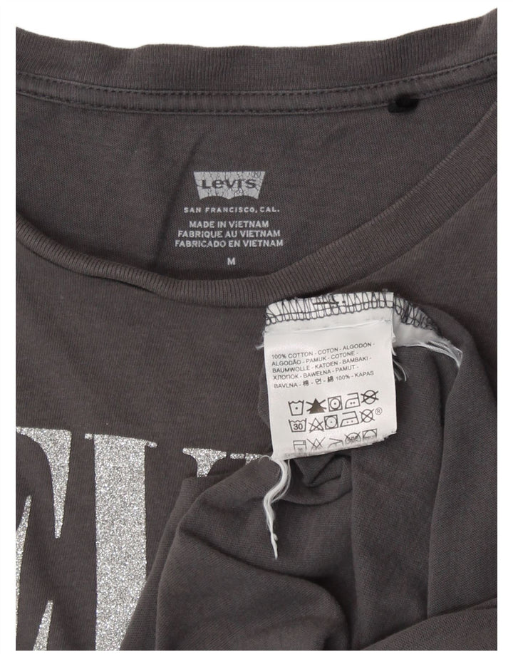 Женская футболка с рисунком Levi's Top UK 12, хлопковый средний серый цвет